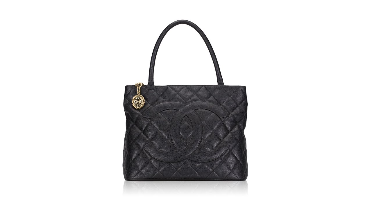 CHANEL Caviar Quilted Medallion Tote Black 1250923