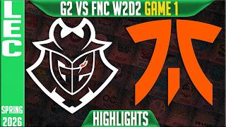 G2 Vs Fnc Highlights Game 1 Lec Spring 2026 W2D2 G2 Esports Vs Fnatic G1