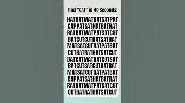 Find the hidden “CAT” in under 40 seconds! #quiz #iqtest  #spotthedifferencegame #braintraining