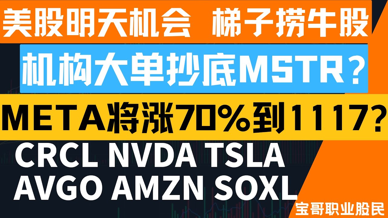 机构大单抄底MSTR? META将涨70%到1117? CRCL NVDA TSLA AVGO AMZN SOXL！12012025 #美股 #股票  #美股分析 #投資