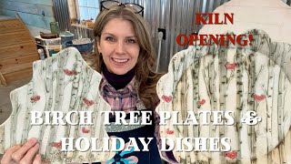 Birch Tree Plates. Bird Feeders, Holiday Dishes and Seaside Platter Kiln Opening