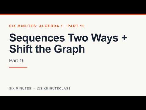 Sequences Two Ways and Shift the Graph | Six Minutes: Algebra 1, Part 16