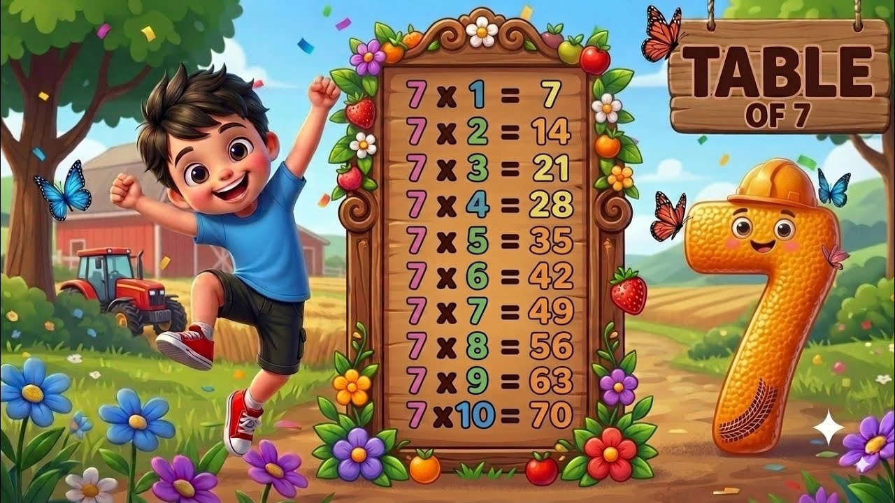 Table of 7 | Learn Multiplication Table of 7 | 7 Times Table Song for ...