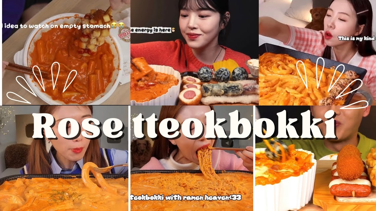 Satisfying ASMR Rose Tteokbokki Mukbang 🍜🧡 Listen, watch, and drool!”#ASMR #Mukbang #RoseTteokbokki 