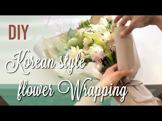 korean style bouquet wrapping/ how to wrap flower bouquet 