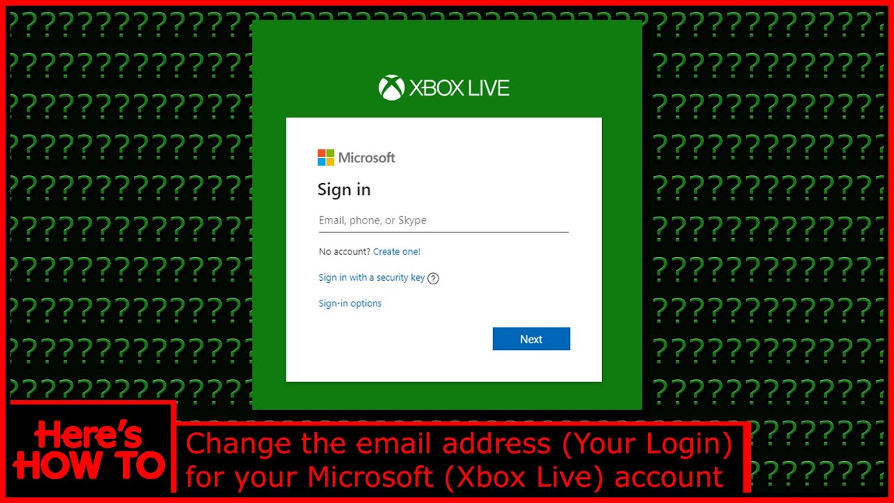 Change the email address you use to sign into Xbox Live, Series X|S, & Xbox  One - YouTube