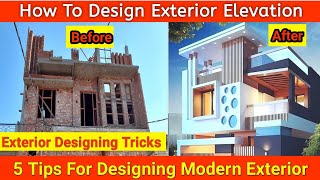 How To Design Modern Exterior Elevation | learn our INTERIOR DESIGNING Diploma ||📞-9310505189Youtube