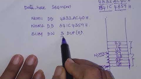 ASSEMBLY LANGUAGE PROGRAM TO ADD TWO 32BIT NUMBERS | MPI | by vijaya