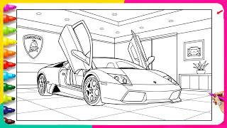 LAMBORGHINI Coloring Pages ✨Oddly Satisfying Coloring Video 🎨Speed Marker Coloring
