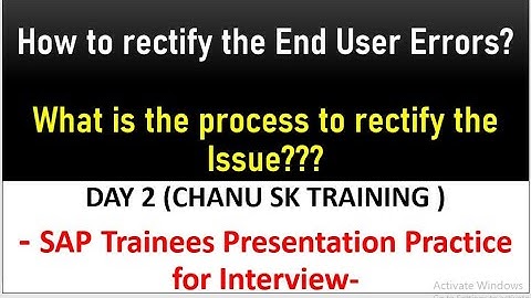 SAP FICO Video Tutorials full Telugu |How to rectify the End User Errors?|SAP FICO Training Telugu