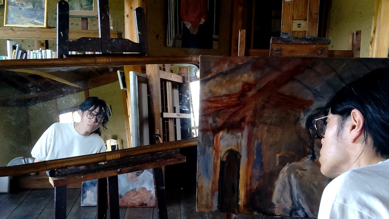 No.112-4 oil on canvas, self-portrait with mirror - YouTube