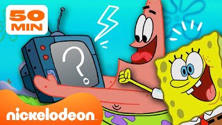 Губка Боб | Всё, что Губка Боб смотрит по ТВ | 50-минутная подборка | Nickelodeon Cyrillic