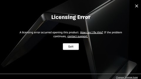 A licensing Error occurred opening this product autodesk