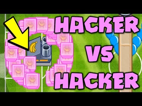 HACKER VS HACKER :: 100X HYPERSONIC BANANA FARM VS Infinite Money Hacker - Bloons TD Battles