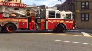 FDNY Ladder 46 and Engine 81 responding to an odor of gas