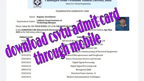 how to download csvtu admit card through mobile