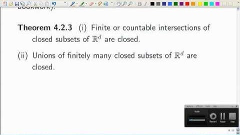 Lecture 8a: Math. Analysis - Closed sets