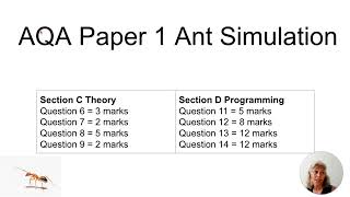 AQA A Level Computer Science Paper 1 Skeleton Code Ant Simulation Overview