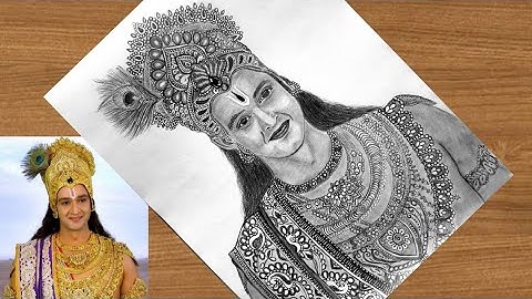 Saurabh Raj Jain as Krishna Drawing Easy Step by Step With Grid Method/#Krishna Pencil Sketch