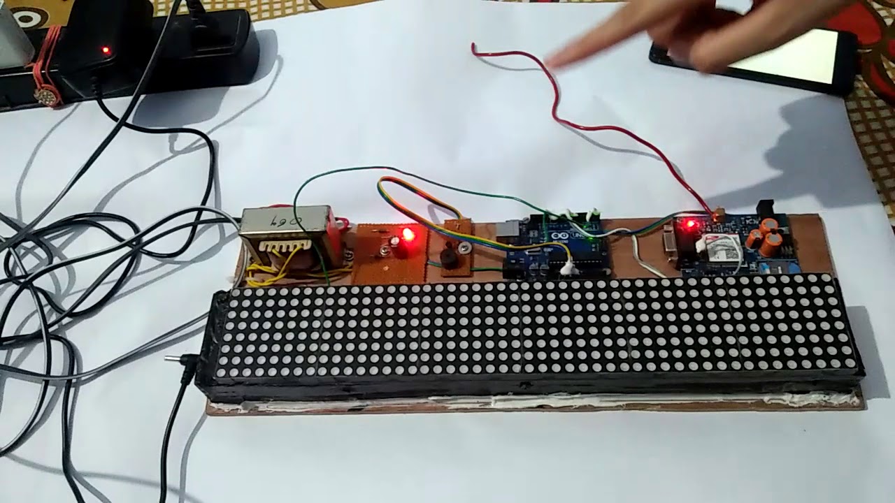 Wireless notice board using GSM - YouTube