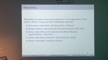 Quantitative almost reducibility and its applications – Jiangong You – ICM2018