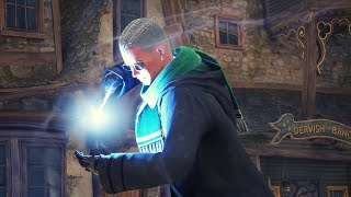 Defeating the Hogsmeade troll with ancient magic - Hogwarts Legacy
