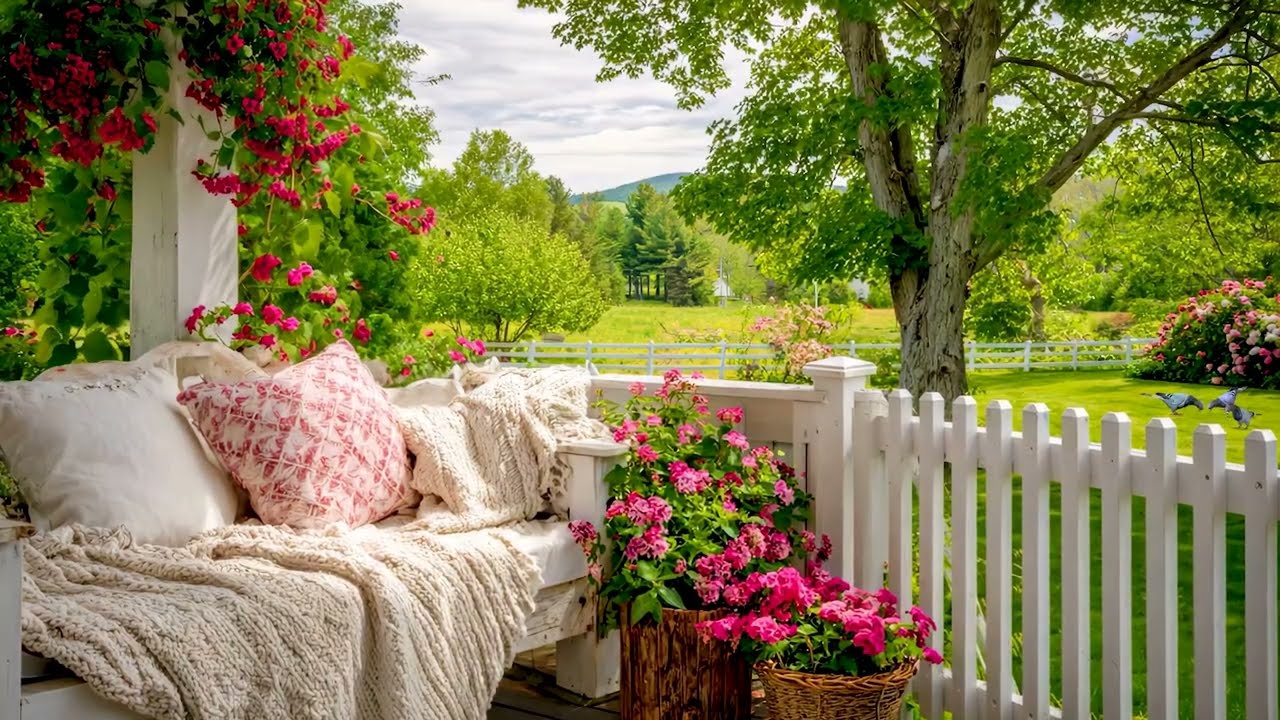 Spring Garden Serenity 🌼 Peaceful Porch ASMR with Soft ASRM Ambience, Birds Chirping