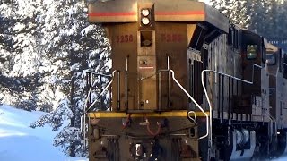 UNION PACIFIC Double stack container train begins descent at Donner Pass, California (3 of 3)