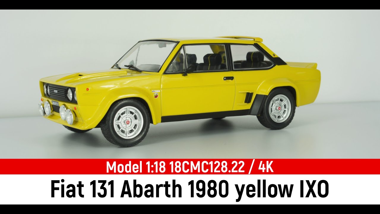 Modèle Réduit Fiat 131 Abarth 1980 Jaune 1:18 Ixo Models - Métal, Portes Ouvrantes