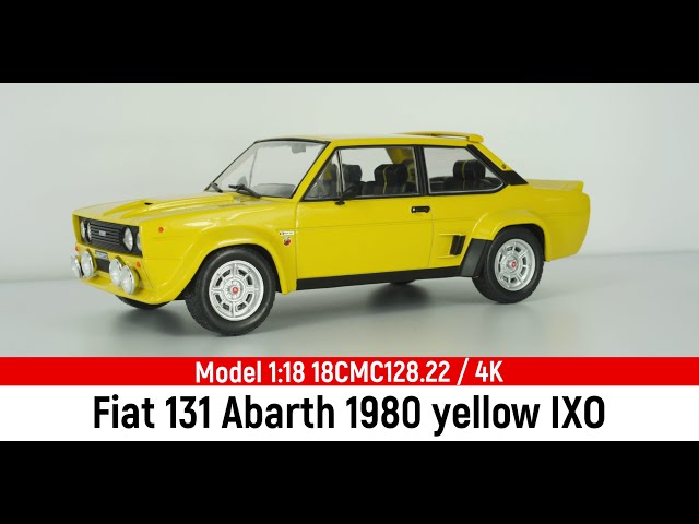 Model 1:18 Fiat 131 Abarth 1980 yellow IXO 18CMC128.22 / 4K - YouTube