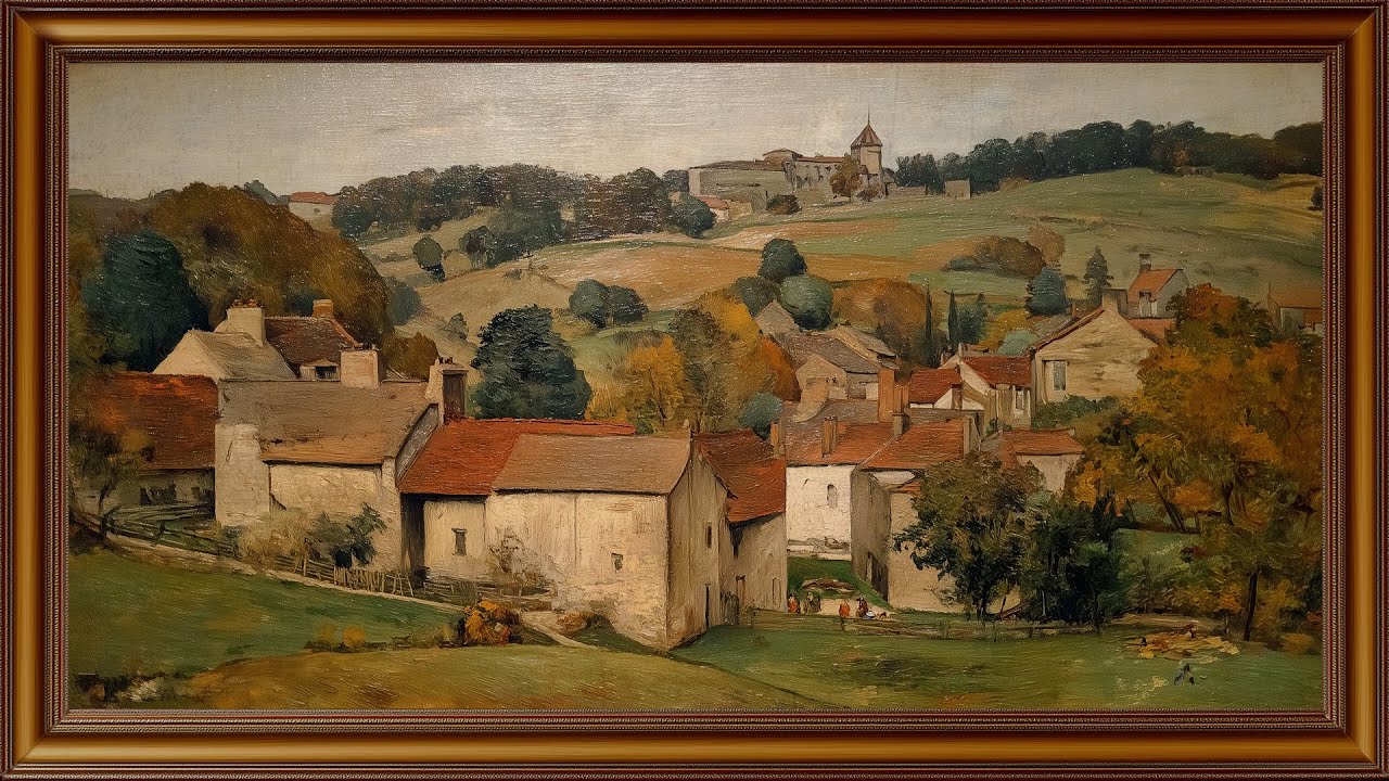 Vintage Autumn Villages TV Art Gallery 🍂 Framed Countryside Landscape Paintings 🎨 12 Images 2 Hours