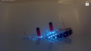 Cardboard ship sinking view 1