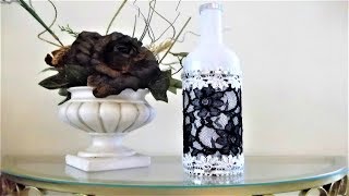 GARRAFA DECORADA COM RENDA E BRILHO – DIY Decorando Com Brilho