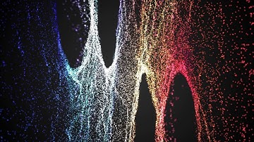 3d rendering background with twisted particle strings dark digital abstract background beautiful glo