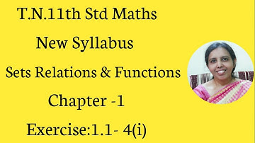 T.N.11th std maths  Exercise1.1-4(i)  | Sets, Relations & Functions |