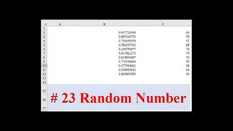 Random Number Generation in Excel