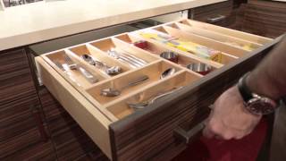 Rev-A-Shelf 4WTCD-36HSC-1 33 in 2-Tiered Cutlery Drawer Soft Close, 33,  Natural