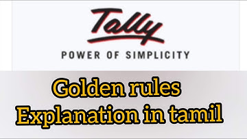 Tally | Basic Accounting Concepts and Golden rules explanation in tamil