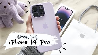 IPHONE 14 PRO DEEP PURPLE 💜 MAGSAFE LILAC CASE + HOCO SCREEN PROTECTOR  [Unboxing Aesthetic]