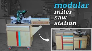 DIY Mobile Miter Saw Station | Modular, Storage, Free Plans