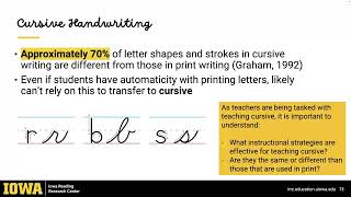 Evidence-Based Cursive Handwriting Instruction: Translating Research to Practice