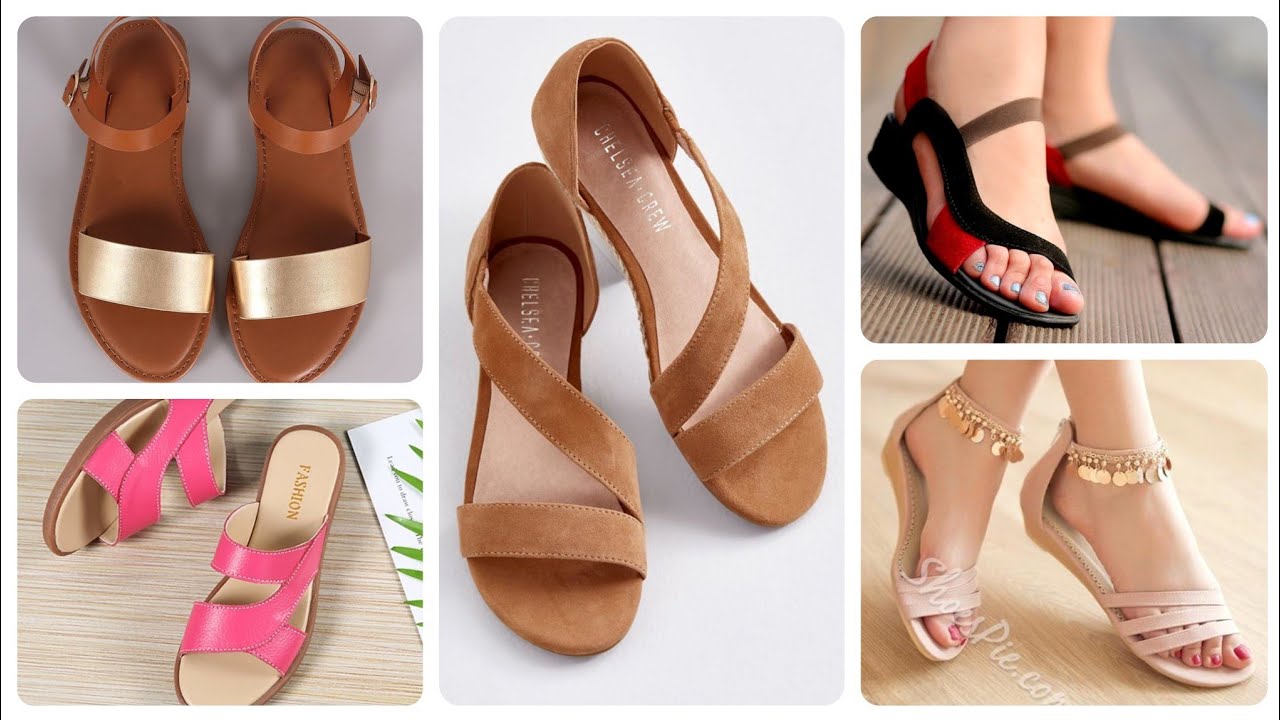 Latest & Comfortable Women Casual Leather Sandals flat Summer Sandals ...