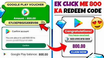FREE 800 का REDEEM CODE 🥳 | FREE REDEEM CODE | GOOGLE PLAY REDEEM CODE KAISE LE | REDEEM CODE