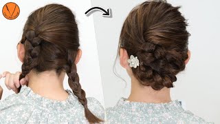 【updo hairstyles】Easy bun hairstyle