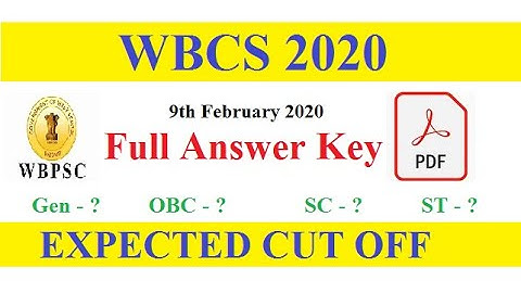 WBCS 2020 PRELIMS ANSWER KEY