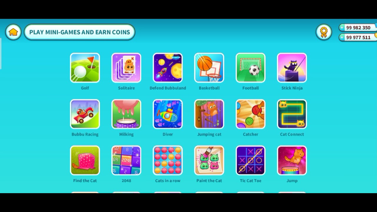 BUBBU MY VIRTUAL PET// All mini games gameplay//