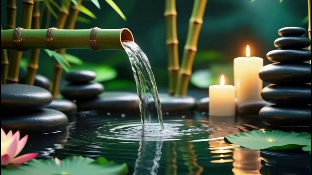 Calming Bamboo Water Sounds 💧🎋 with Gentle Piano for Sleep, Stress Relief and Healing #625