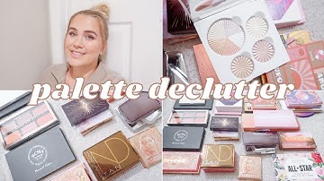 MAKEUP DECLUTTER: FACE PALETTES *this was difficult* | Paige Koren