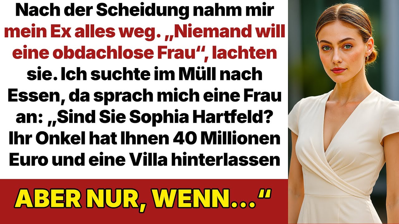 Nach der Scheidung schlief ich auf der Straße. Dann hörte ich: „Sie sind die Erbin von 40 Mio Euro!“