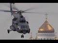 Геликоптер Ми-8АМТ-1  прилетает на дебаркадер ДБР-481"Армия России"
